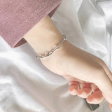 S925 Sterling Silver Bracelet Cross Chain Bracelet Retro Ins Neutral Girl