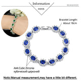 Colorful Oval CZ Crystal Flower Bracelet Bangle for Wedding B023