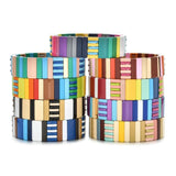 Boho Enamel Rainbow Charm Tile Bracelet Women Bangles
