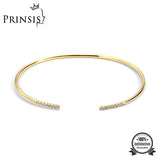 18K Copper Zircon Bangle Bracelet - Women Girl Gift Jewelry P059