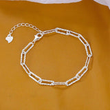 Silver Plated Chain Bracelet for Women Adjustable Charm Bracelets