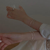 Silver Plated Chain Bracelet for Women Adjustable Charm Bracelets