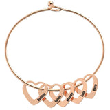 PolishedPlus Bangle Bracelet Heart Shape Pendants Stainless Steel Personalized