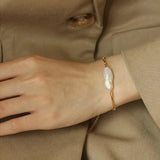 French Retro Baroque Natural Pearl Bracelet Female