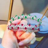Colorful Zircon Mozambique Ruby Emerald Bracelet