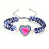 Heart Charm Bracelet Natural Stone Women Jewelry Gift QX-31