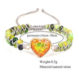Heart Charm Bracelet Natural Stone Women Jewelry Gift QX-31