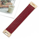 Crystal Circle Charm Wrap Bracelet Women Boho Multilayer Wide Crystal