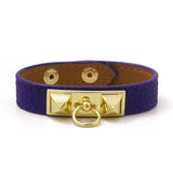 Punk Rivet Tower Bangle Orange Leather Bracelet Women