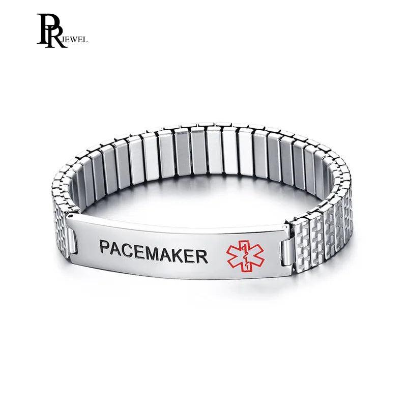 Stainless Steel PACEMAKER Medical Alert ID Bracelet for Men
