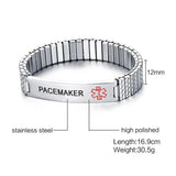 Stainless Steel PACEMAKER Medical Alert ID Bracelet for Men