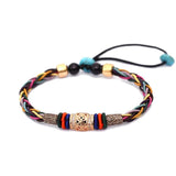 Thai National Hand Rope Bracelet with Metal Switch Luck Bead