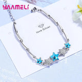 925 Silver Stras Women Bangle Bracelet with Crystals
