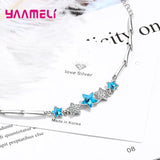 925 Silver Stras Women Bangle Bracelet with Crystals