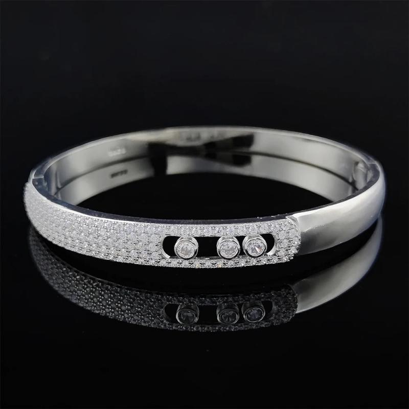 Silver Bracelet Bangle For Women Anniversary Gift S6105
