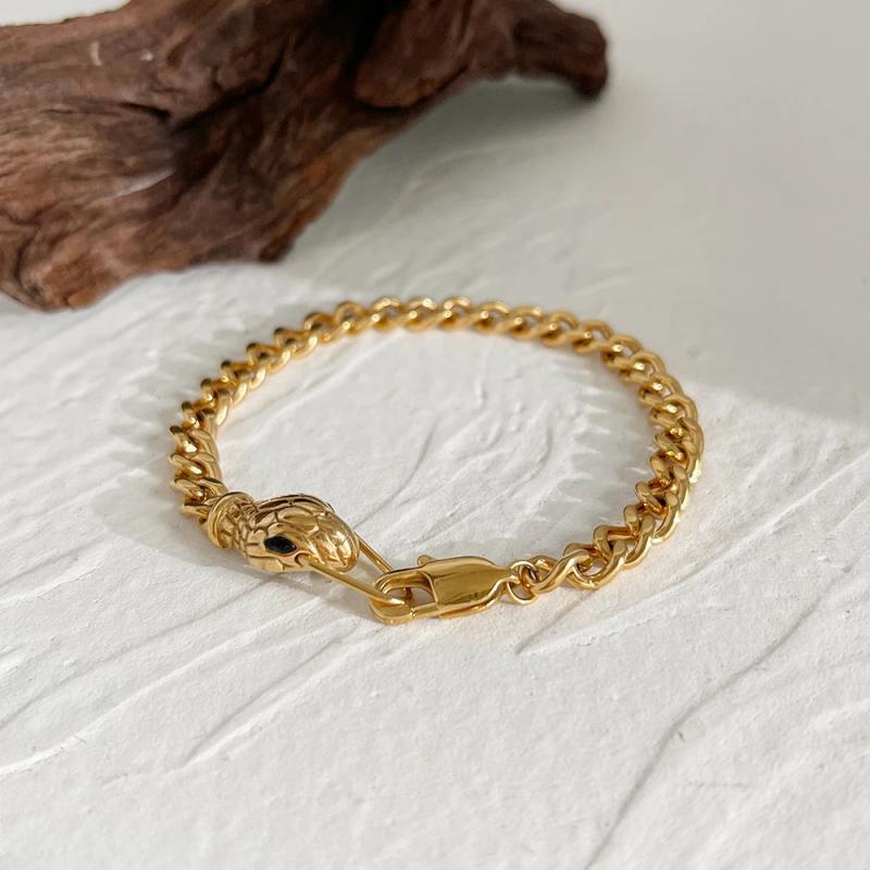 Unique Zircon Eyes Snake Chain Bracelet Vintage Jewelry