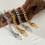 Unique Zircon Eyes Snake Chain Bracelet Vintage Jewelry
