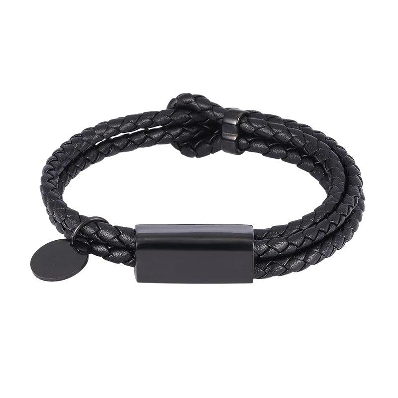 Adjustable Leather Braided Bracelet for Men Women