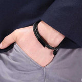 Adjustable Leather Braided Bracelet for Men Women