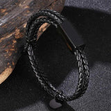 Adjustable Leather Braided Bracelet for Men Women