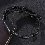 Adjustable Leather Braided Bracelet for Men Women