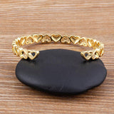 Nidin 5 Colors Heart Romantic Love Open Bangle Enamel Bracelet Gift
