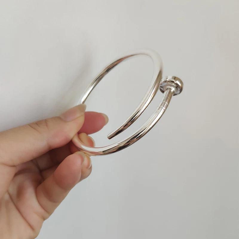Adjustable Silver Nail Bangle Tool Bracelet