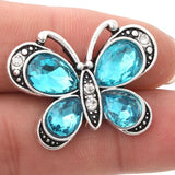 10pcs Rhinestone Butterfly Snap Buttons for DIY 18mm Snap Button Bracelet