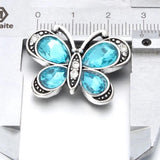 10pcs Rhinestone Butterfly Snap Buttons for DIY 18mm Snap Button Bracelet