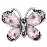 10pcs Rhinestone Butterfly Snap Buttons for DIY 18mm Snap Button Bracelet