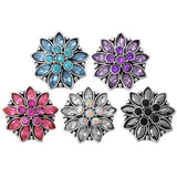 10pcs Vintage Flower Snap Jewelry Rhinestone Snaps Fit 18mm Snap Charm Bracelets