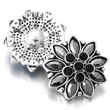 10pcs Vintage Flower Snap Jewelry Rhinestone Snaps Fit 18mm Snap Charm Bracelets