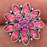 10pcs Vintage Flower Snap Jewelry Rhinestone Snaps Fit 18mm Snap Charm Bracelets