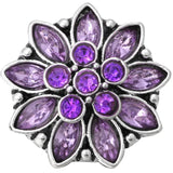 10pcs Vintage Flower Snap Jewelry Rhinestone Snaps Fit 18mm Snap Charm Bracelets