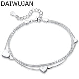 Stainless Steel Heart Love Bracelet for Women - Adjustable Party Jewelry