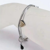 Stainless Steel Heart Love Bracelet for Women - Adjustable Party Jewelry