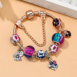 Butterfly & Flowers Charm Bracelets DIY Bangle Jewelry