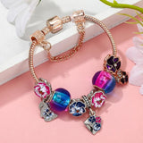 Butterfly & Flowers Charm Bracelets DIY Bangle Jewelry