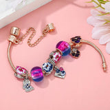 Butterfly & Flowers Charm Bracelets DIY Bangle Jewelry