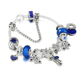 Silver Star Moon Astronaut Charm Bracelet Gift