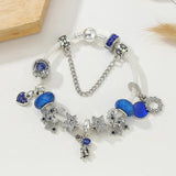 Silver Star Moon Astronaut Charm Bracelet Gift