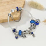 Silver Star Moon Astronaut Charm Bracelet Gift