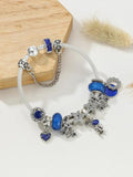Silver Star Moon Astronaut Charm Bracelet Gift