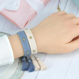 Star Wristband Tassel Braided Lace Up Rope Bracelet Retro Jewelry