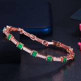 Zircon Stackable Red Green CZ Tennis Bracelet for Women
