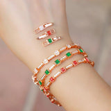 Zircon Stackable Red Green CZ Tennis Bracelet for Women