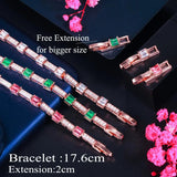 Zircon Stackable Red Green CZ Tennis Bracelet for Women