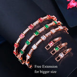 Zircon Stackable Red Green CZ Tennis Bracelet for Women