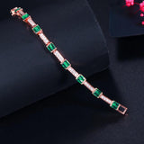 Zircon Stackable Red Green CZ Tennis Bracelet for Women