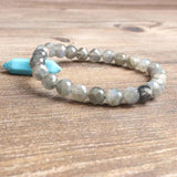 Natural Labradorite Beads Bracelet Faceted DIY Charms Men Women Strand Yoga